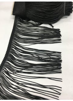 Karan Tuhafiye Karan Haberdashery Tassel Fringe Black 15 cm 1 Meter  - Image 1