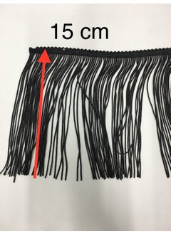 Karan Tuhafiye Karan Haberdashery Tassel Fringe Black 15 cm 1 Meter  - Image 2