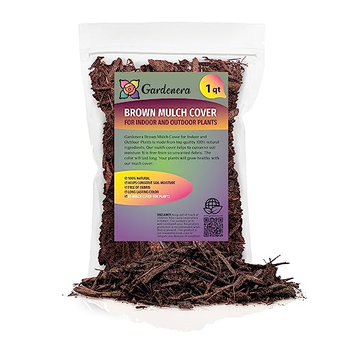 Gardenera Premium Brown Mulch - Transform Your Landscape with Natural Elegance - 1 Quart - Image 1