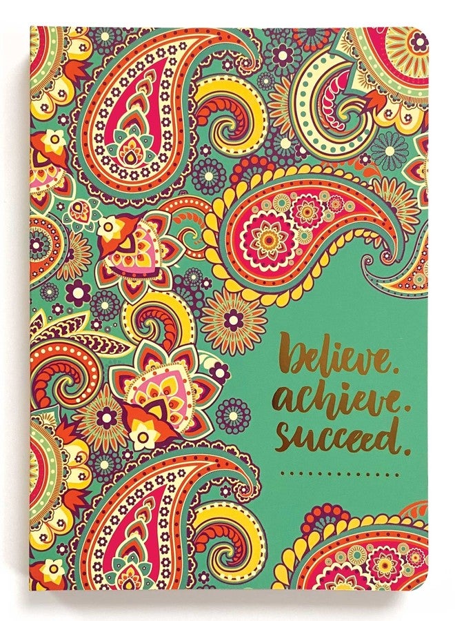 Paper House Productions 8" Foil Embossed Soft Cover Journal with Dot Grid Pages and Satin Ribbon Page Marker - Believe - Image 1
