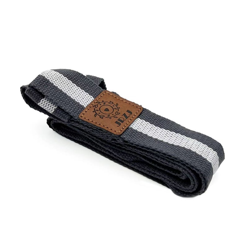 Generic Adjustable Yoga Mat Carrier Multi-Use Cotton Strap Gray and white stitching