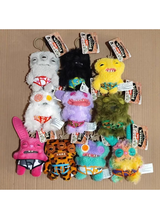 Genuine Fuggler Big Teeth Eating Teeth Monster Doll Teeth Cute Monster Funny Plush-Color:15705 Keychain-underwear-pinch Monster (yellow)-Height:About 12cm - Image 2