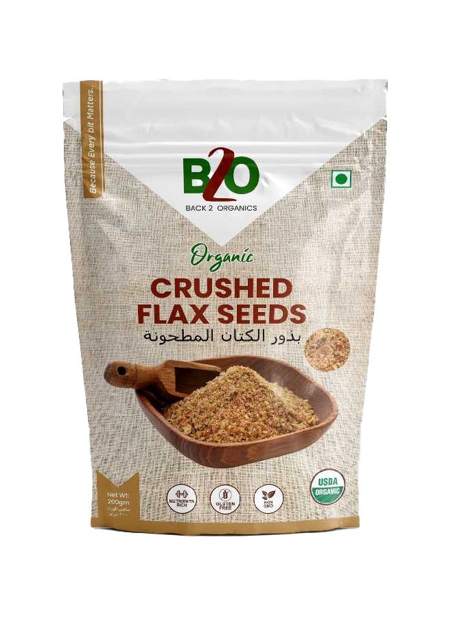 Back 2 Organics Crushed Flaxseeds 200g  - Image 1