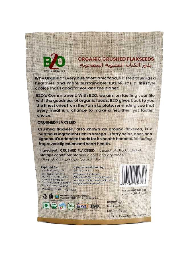 Back 2 Organics Crushed Flaxseeds 200g - Image 2