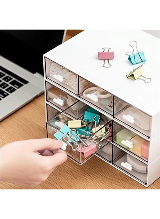 Generic - Desk Organizer-Stackable Storage Drawers, Plastic Stackable Drawers  for Collection Small Item/Cosmetic Office Organizer - 3 drawers (White) - Image 1