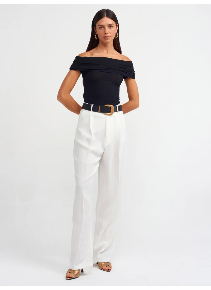 Dilvin 30851 Off Shoulder Blouse-Black