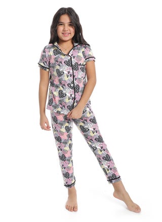girlspejama set with buttons and patterned design - pzsku/Z6B9D98E05C0000992B95Z/45/_/1738413852/b4048101-a946-401d-ad37-fed0ee83c72c