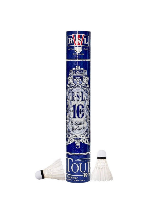 Rsl Badminton Shuttles, Durable And Stable For Compeion And Training, Rsl10 Plus, Pack Of 12, Speed 76 - Image 1