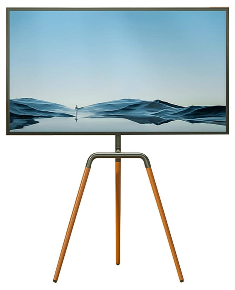 ULHYC Modern Art TV Floor Stand, Universal TV Stand with 90° Swivel, Corner TV Stand with Tripod Base for 45-65-inch LED, LCD, OLED Flat and Curved Screens - Image 1