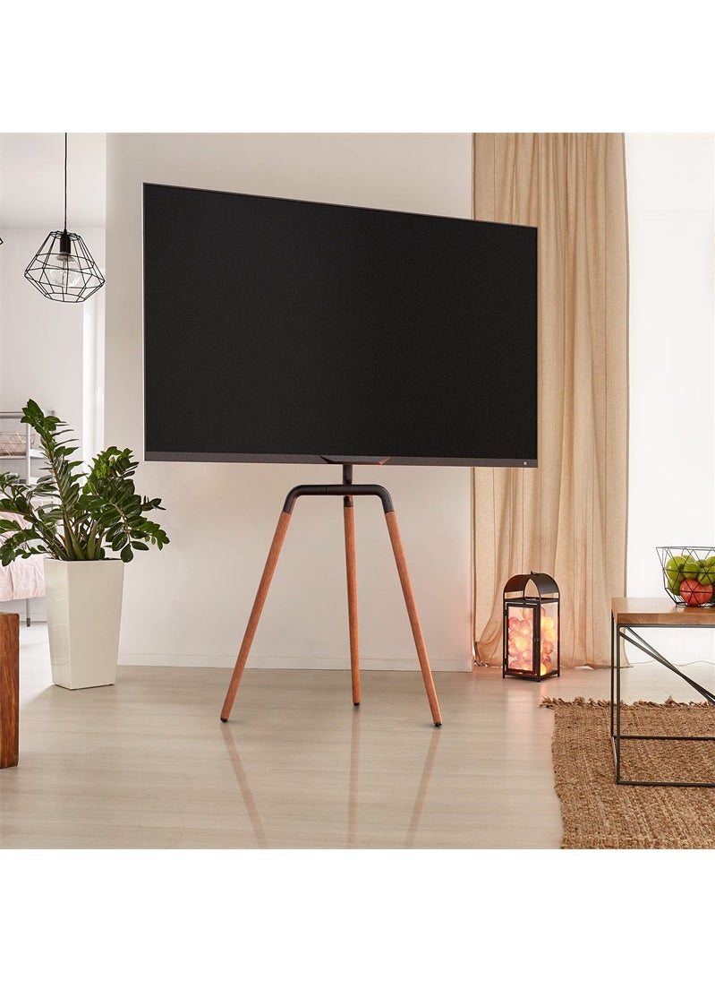 ULHYC - Modern Art TV Floor Stand, Universal TV Stand with 90° Swivel, Corner TV Stand with Tripod Base for 45-65-inch LED, LCD, OLED Flat and Curved Screens - Image 1