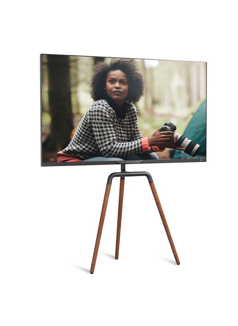 ULHYC - Modern Art TV Floor Stand, Universal TV Stand with 90° Swivel, Corner TV Stand with Tripod Base for 45-65-inch LED, LCD, OLED Flat and Curved Screens - Image 1