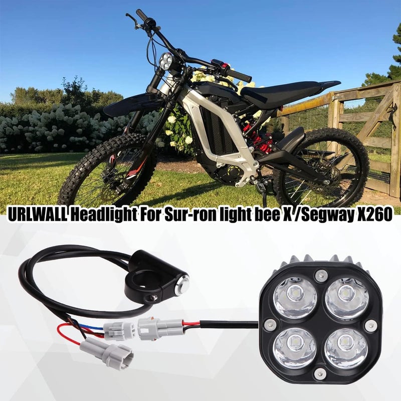 URLWALL Upgraded Headlight for Sur Ron Segway Motorcycle - 60W LED Light Bar with Switch - Image 2