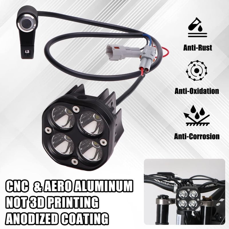 URLWALL Upgraded Headlight for Sur Ron Segway Motorcycle - 60W LED Light Bar with Switch - Image 5