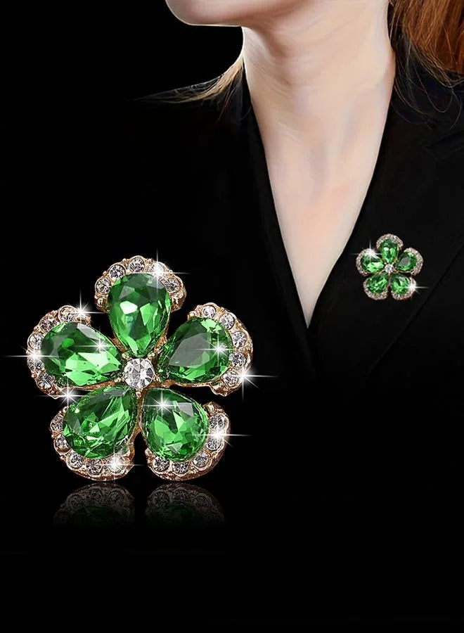 تايك تو Take Two Rhinestone Flower Embellished Brooch