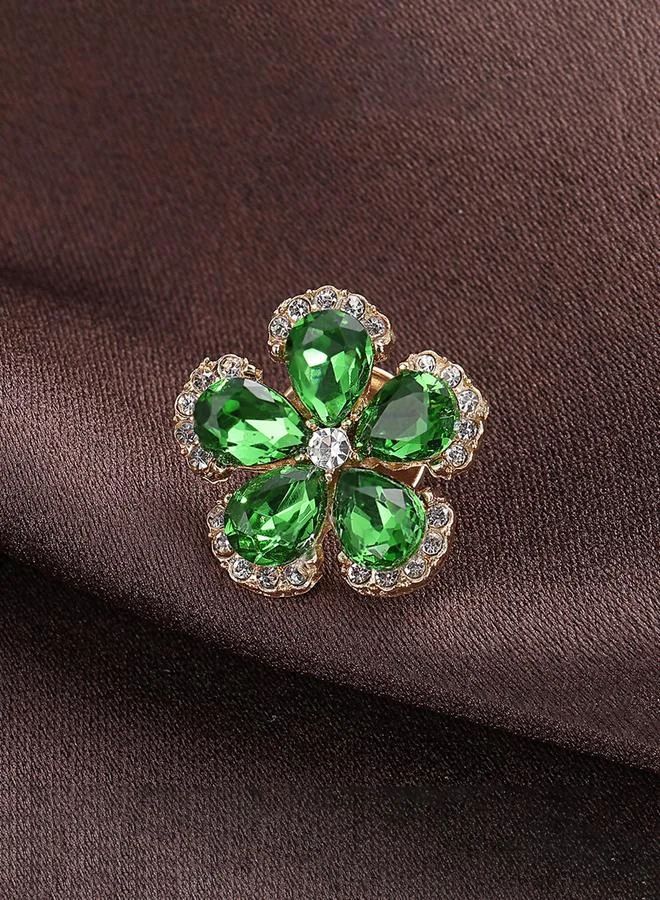 تايك تو Take Two Rhinestone Flower Embellished Brooch