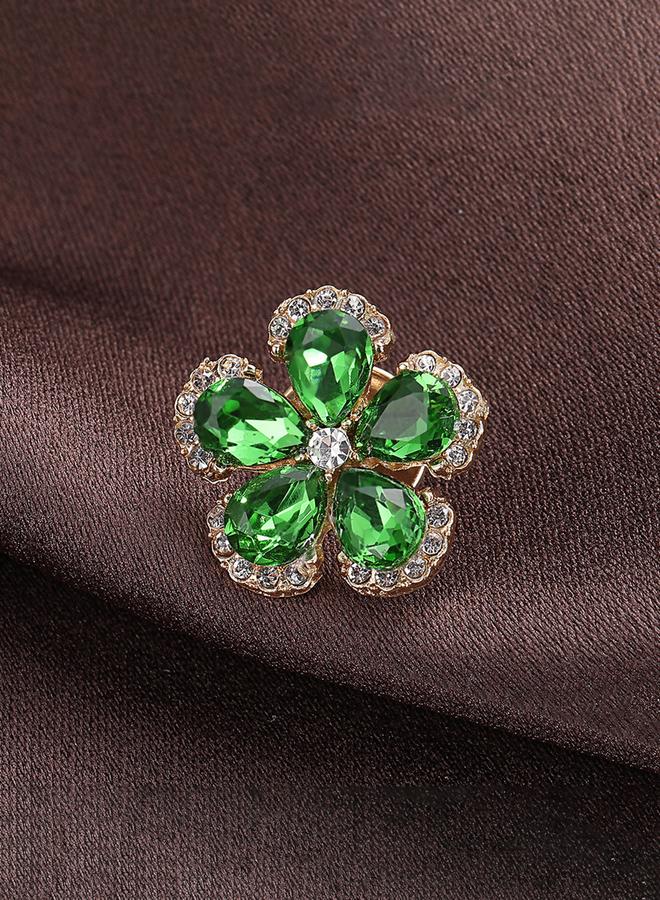 Take Two Styli Rhinestone Flower Embellished Brooch - Image 2