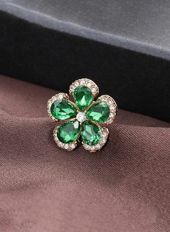Take Two Take Two Rhinestone Flower Embellished Brooch