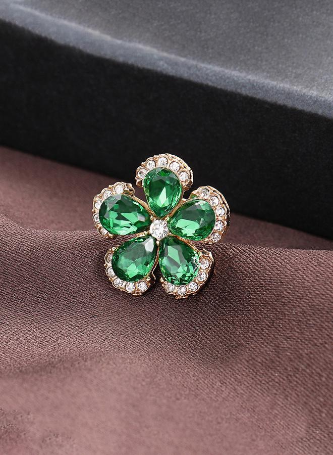 Take Two Styli Rhinestone Flower Embellished Brooch - Image 3