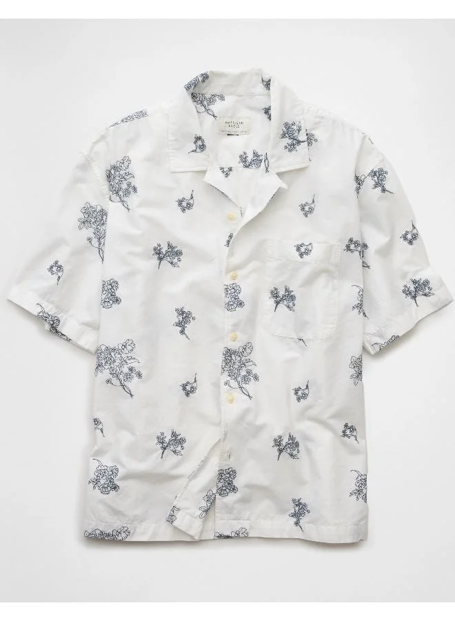 American Eagle AE Poolside Printed Button-Up Shirt
