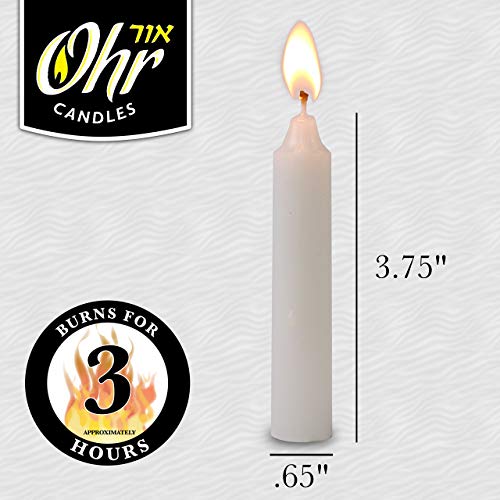 Ner Mitzvah Shabbat Candles - Traditional Shabbos Candles - 3 Hr. - 72 Ct. - Image 2