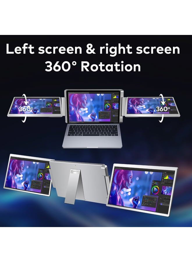 Smartlinx 16" Laptop Screen Extender Triple Display - 2560x1600P QHD Portable Monitor, USB C Detachable Plug & Play Extender for 12" -17" Laptops - Compatible with Windows/Android/PS4/MacBook - Image 5