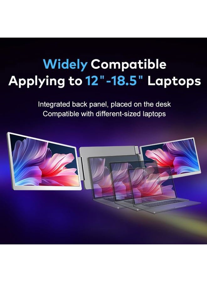 Smartlinx 16" Laptop Screen Extender Triple Display - 2560x1600P QHD Portable Monitor, USB C Detachable Plug & Play Extender for 12" -17" Laptops - Compatible with Windows/Android/PS4/MacBook - Image 4