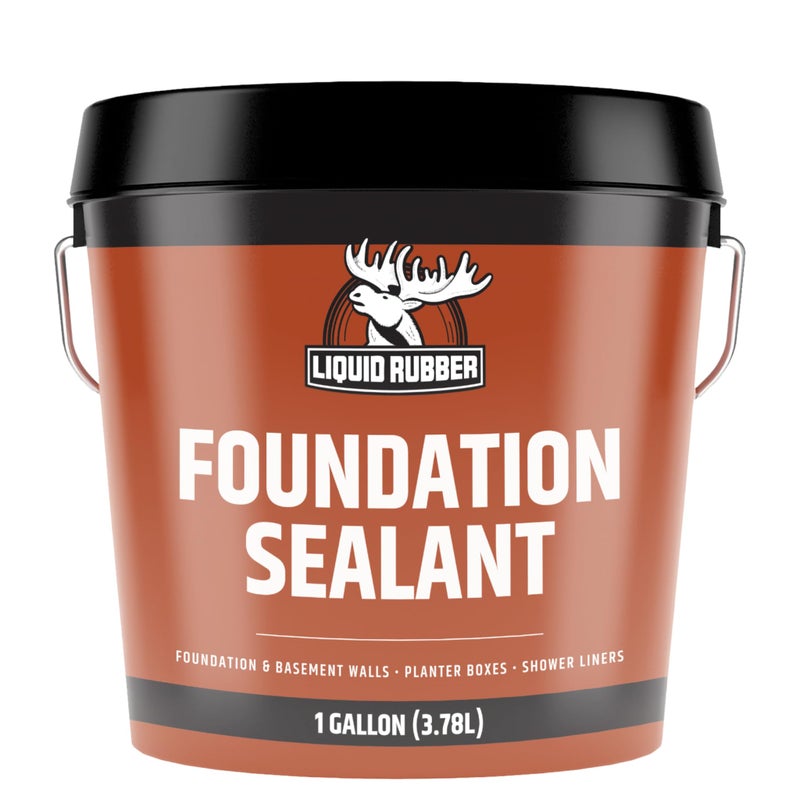 Liquid Rubber Basement and Foundation Repair Sealant - Waterproof Concrete Sealer & Crack Filler - Flexible Coating for Indoor & Outdoor Use - Waterproofing Paint - Black, 1 Gallon - Image 1