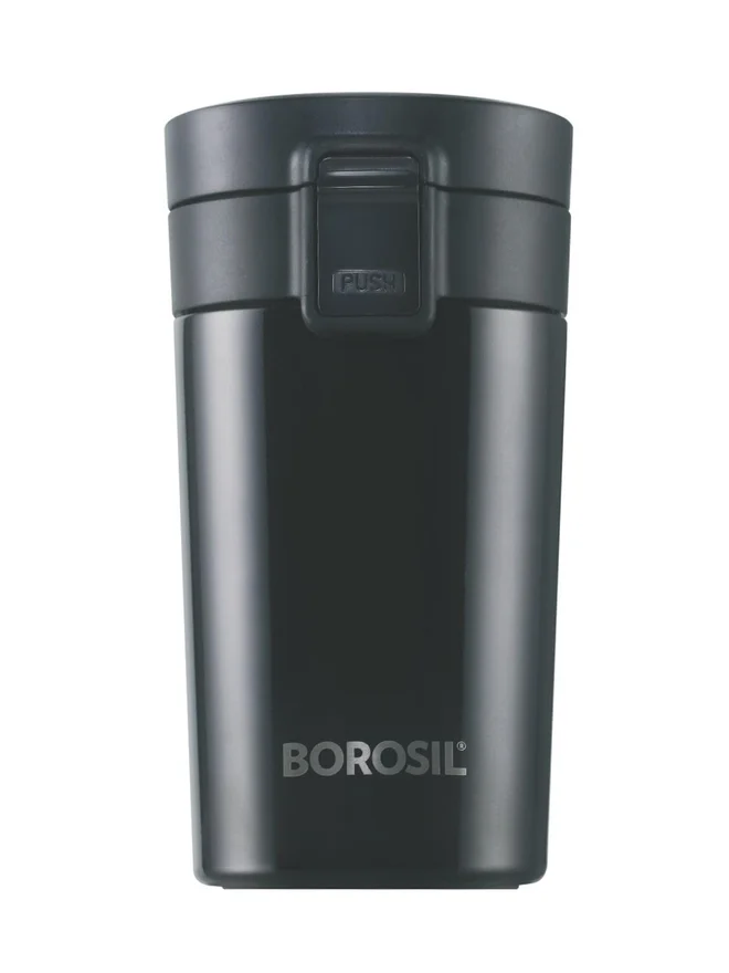 بوروسيل كوب قهوة بوروسيليوم معزول بتفريغ الهواء بجدار مزدوج أسود  مل