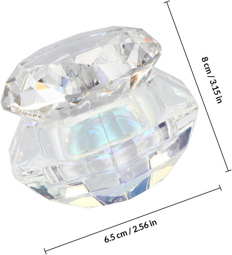 Nail Art Glass Jar with Diamond Shape Crystal Lid Cosmetics Glass Container for Manicure Storage Suitable for Home and Salon Use - Image 2
