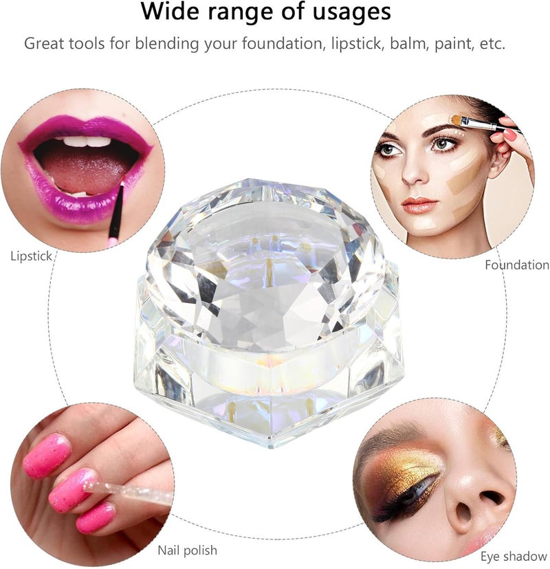 Nail Art Glass Jar with Diamond Shape Crystal Lid Cosmetics Glass Container for Manicure Storage Suitable for Home and Salon Use - Image 3