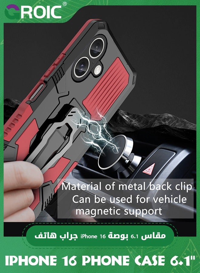 iPhone 16 Plus Phone Case, iPhone 16 Plus Case with Ring Holder Stand,Support Magnet Car Mount,Shockproof Phone Cover iPhone 16 Plus,iPhone 16 Plus Phone Shell 6.7''