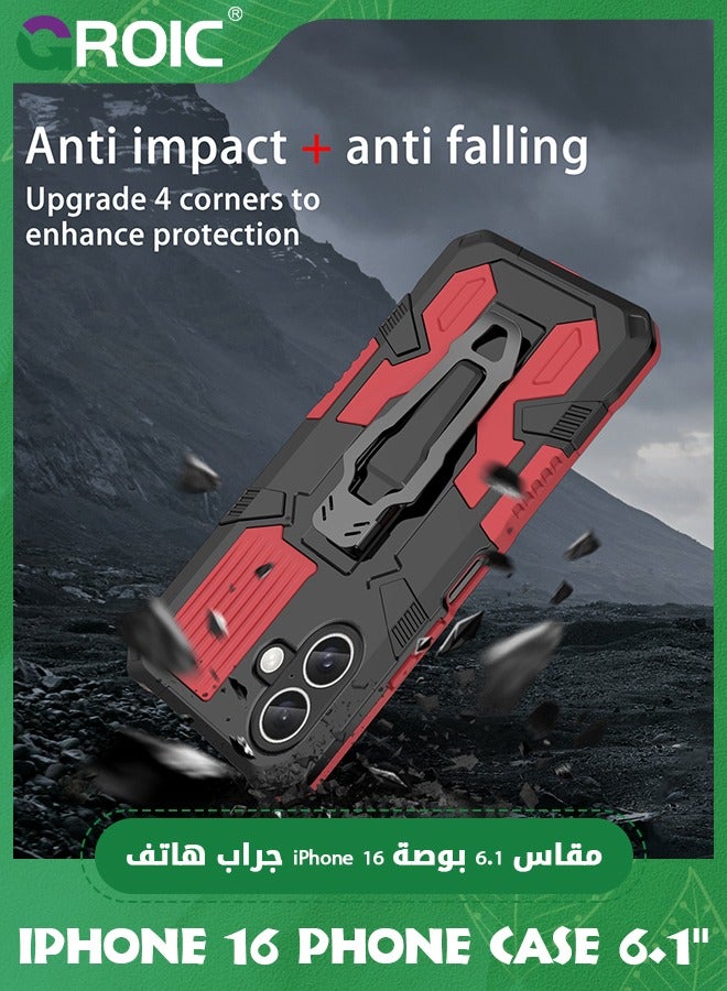 iPhone 16 Plus Phone Case, iPhone 16 Plus Case with Ring Holder Stand,Support Magnet Car Mount,Shockproof Phone Cover iPhone 16 Plus,iPhone 16 Plus Phone Shell 6.7''