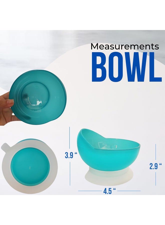 ADAPTIVE UTENSILS High-Low Scoop Bowl with Suction Base | Self-Feeding Bowl for Elderly | Dish for Adults with Special Needs from Parkinsons, Dementia, Stroke or Tremors - Image 4