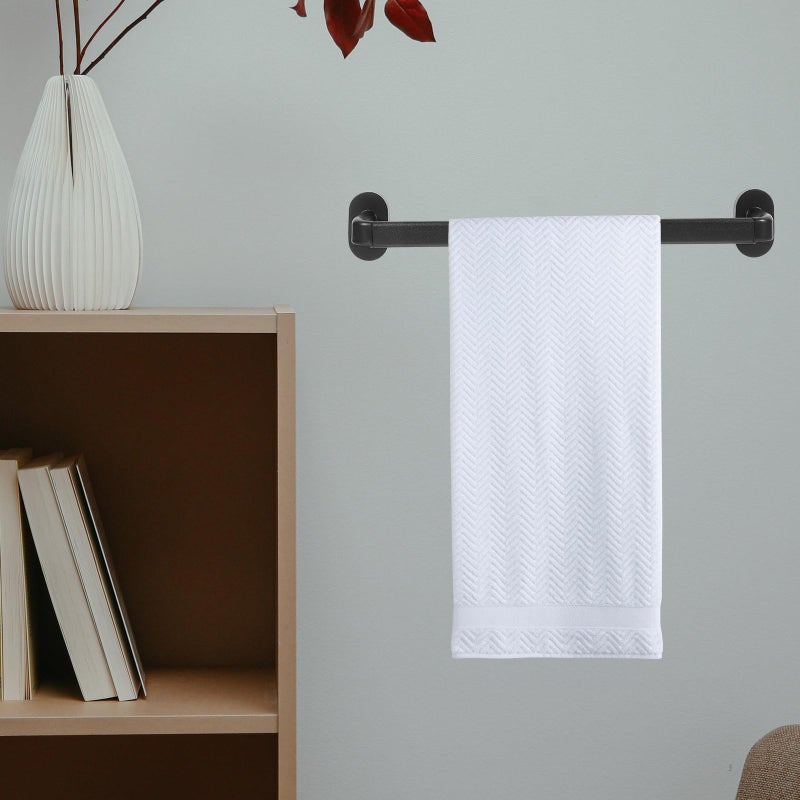 Wall Mounted Punch Free Towel Rack And Slipper Holder 38cm Stainless Steel Bathroom Organizer - Image 4