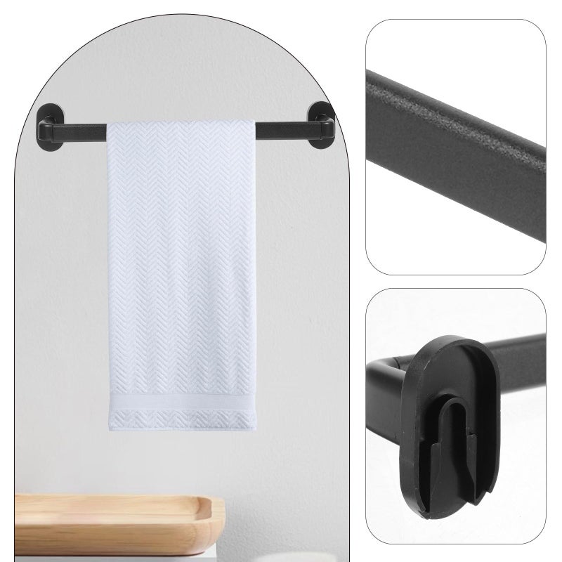 Wall Mounted Punch Free Towel Rack And Slipper Holder 38cm Stainless Steel Bathroom Organizer - Image 3