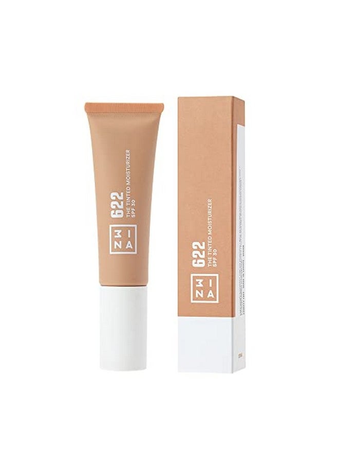3إنا 622 مرطب ملون للوجه مع عامل حماية من الشمس SPF 30، كريم Bb ذو الرمال الداكنة مع تغطية خفيفة إلى متوسطة، مرطب حمض الهيالورونيك لجميع ألوان البشرة، مكياج نباتي خالٍ من القسوة والبارابين، 1 أونصة  - Image 5