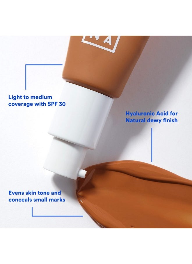 3إنا 622 مرطب ملون للوجه مع عامل حماية من الشمس SPF 30، كريم Bb ذو الرمال الداكنة مع تغطية خفيفة إلى متوسطة، مرطب حمض الهيالورونيك لجميع ألوان البشرة، مكياج نباتي خالٍ من القسوة والبارابين، 1 أونصة  - Image 3