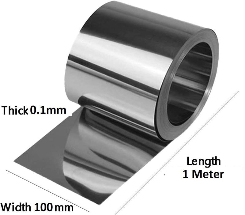 ART IFACT 1 Meter of 304 Stainless Steel Sheet/Foil - 0.1mm Thick x 4 inches Wide - For Decorations Art & Craft/Research & Development (0.1mm Thick X 100mm wide X 1000mm) - Image 2