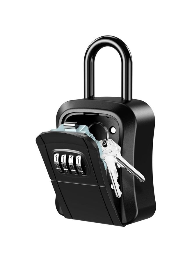 Key Lock Box for Outside, Lock Box for House Key, 4-Digit Combination Security Lockbox, Portable Wall Mounted Storage Lock box - Image 1