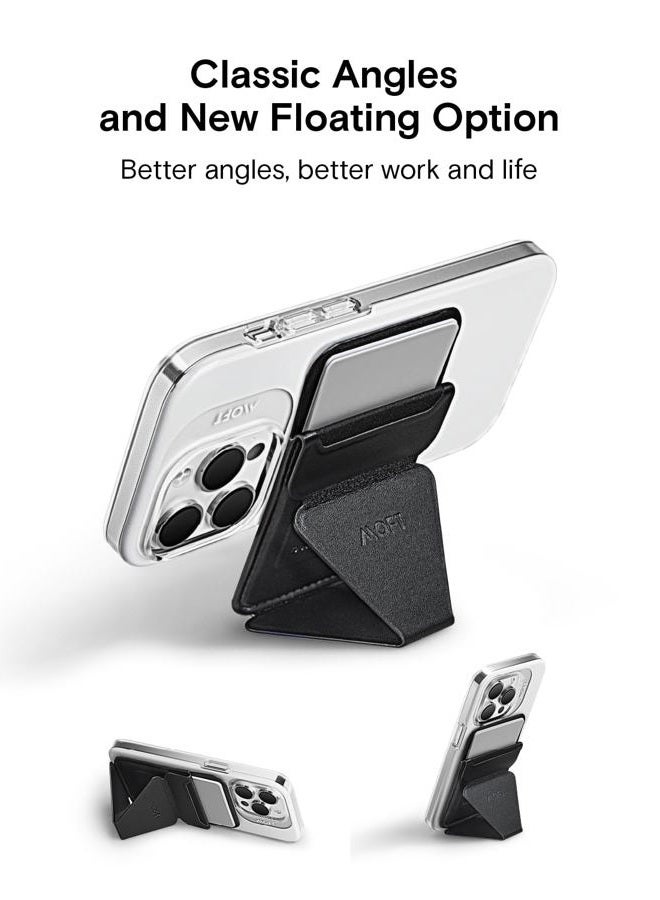 Nuenen MagSafe Wallet for iPhone 15/14/13/12 Series, Strong Magnetic Phone Card Holder Fit 2 Cards & 3 Viewing Angles & Stain-Resistant Vegan Leather Phone Stand, Night Black  - Image 5