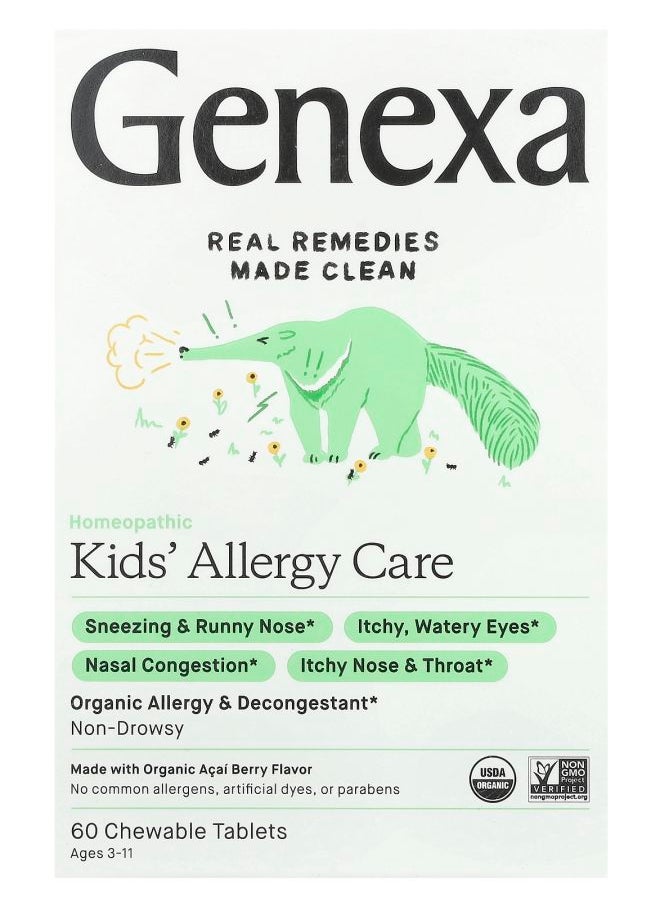 Genexa Kids' Allergy Care Age 311 Organic Acai Berry 60 Chewable Tablets 