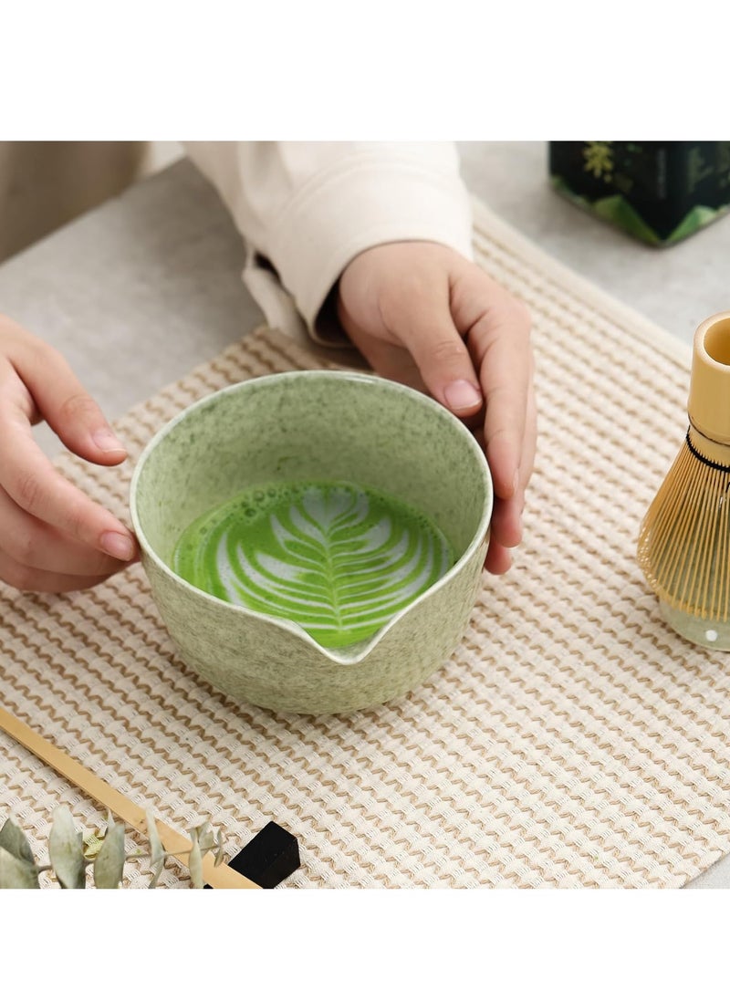 KINGMAZI 9-Pcs Matcha Set,Matcha Whisk Set With Bowl Includes Matcha Bowl with Spout,Bamboo Matcha Whisk and Matcha Scoop,Scoop Rest,Matcha Whisk Holder,Matcha Powder Jar,Stainless Steel Sifter,measuring spoon,Towel ,Matcha Making Starter Kit Gift  - Image 4