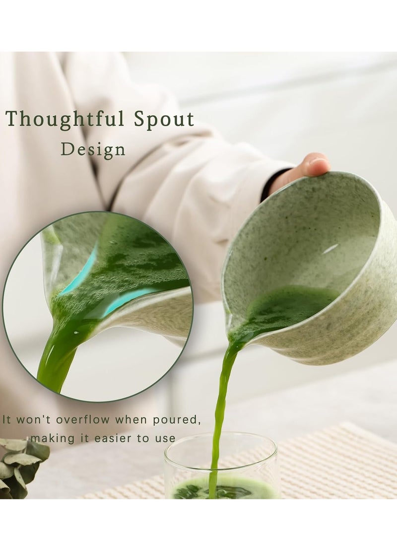 KINGMAZI 9-Pcs Matcha Set,Matcha Whisk Set With Bowl Includes Matcha Bowl with Spout,Bamboo Matcha Whisk and Matcha Scoop,Scoop Rest,Matcha Whisk Holder,Matcha Powder Jar,Stainless Steel Sifter,measuring spoon,Towel ,Matcha Making Starter Kit Gift  - Image 5