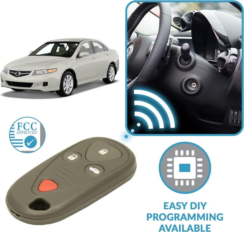 Keyless2Go Replacement 4 Button Remote Key Fob for Acura OUCG8D-387H-A 72147-SEP-A52 - Image 5
