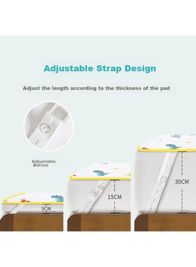 Tongkui Baby Diaper Pad, Large Size, Washable, Waterproof Bed Sheet, Breathable, All-season, Little Dinosaur Design, 180*200cm - Image 1