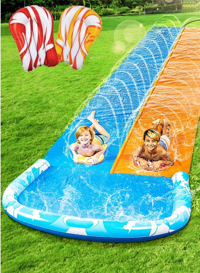JOYIN 22.5ft Water Slides and 2 Bodyboards, Lawn Water Slide Summer Slip Waterslides Water Toy with Build in Sprinkler for Backyard Outdoor Water Fun for Kids - Image 1