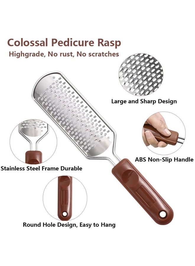 Vusoset Colossal Foot Rasp & Wood Handle Callus Shaver (10 Replacement & 1 Foot File Heads), Pedicure Kit, Heel Scraper For Feet, Callus Remover - Image 2