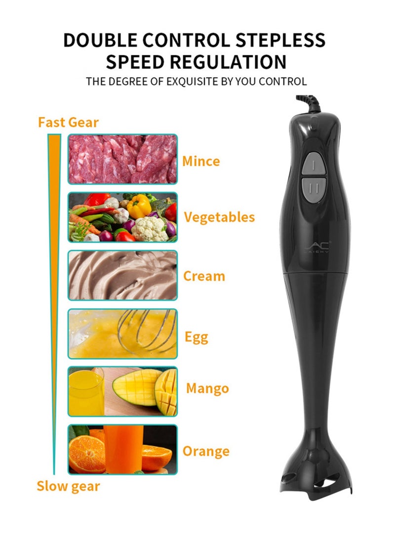 LAC LAICHY 300w Hand Blender With 2 Speed Settings - Stainless Steel Rod And Blade, Overheat Protection,black - Image 5