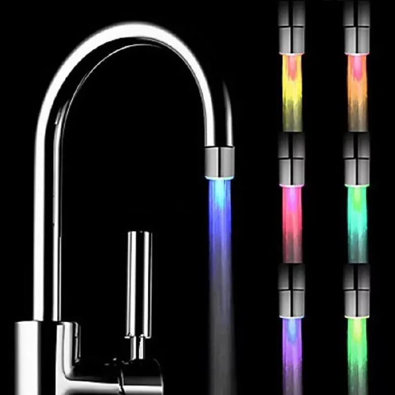 Home Kitchen Studio Water Faucet Temperature Sensor 37Color LED Fancy Gradient Thermal Detector Color Changing Faucet by Varied Utility Sink Tap Replacement Part for Kitchen Bathroom  - Image 1