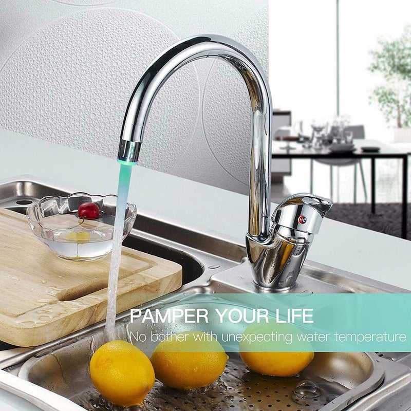 Home Kitchen Studio Water Faucet Temperature Sensor 37Color LED Fancy Gradient Thermal Detector Color Changing Faucet by Varied Utility Sink Tap Replacement Part for Kitchen Bathroom  - Image 5